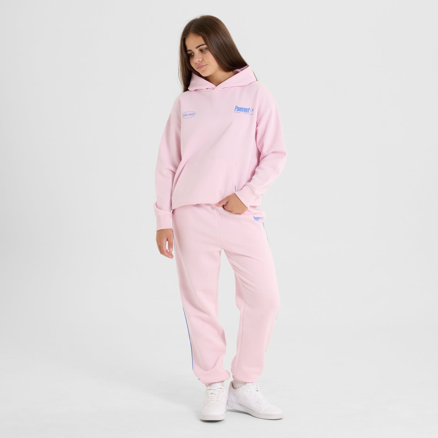 Light Pink Back Print Hoodie
