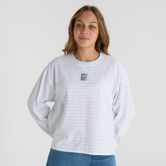 Light Blue Long Sleeve Stripe Top