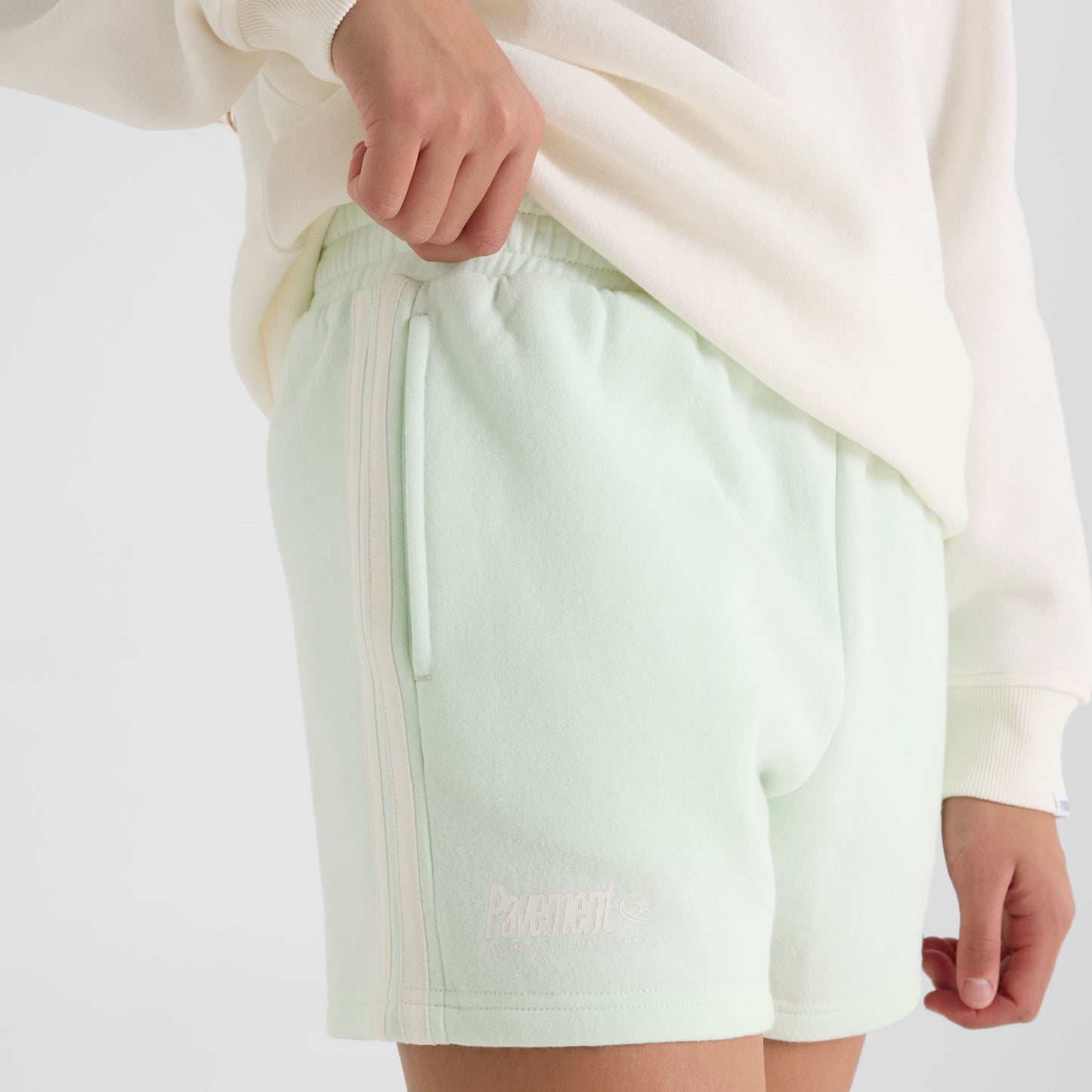 Side Stripe Shorts Light Green