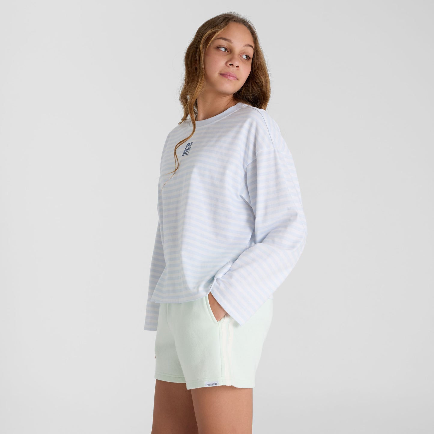 Side Stripe Shorts Light Green