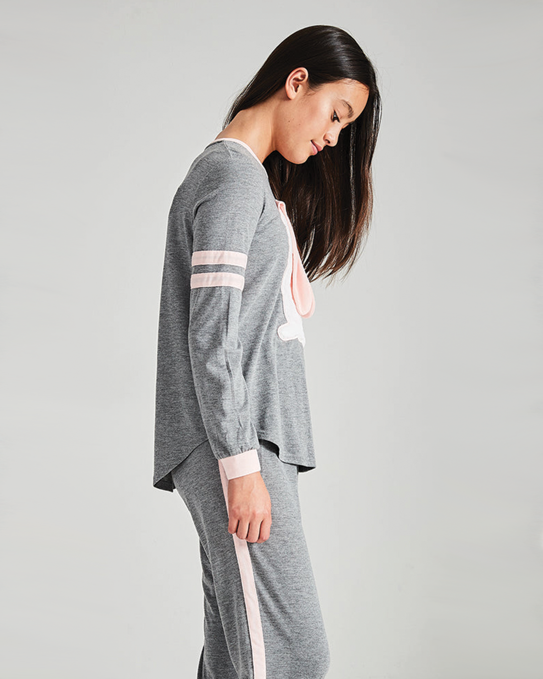 Striped Bunny Sleep Pyjama Top - Cuddle with Bunny