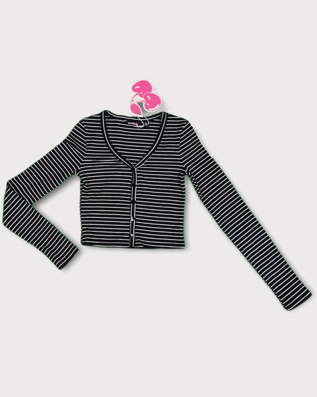 Lisa Crop Top - Midnight Black/White Stripes