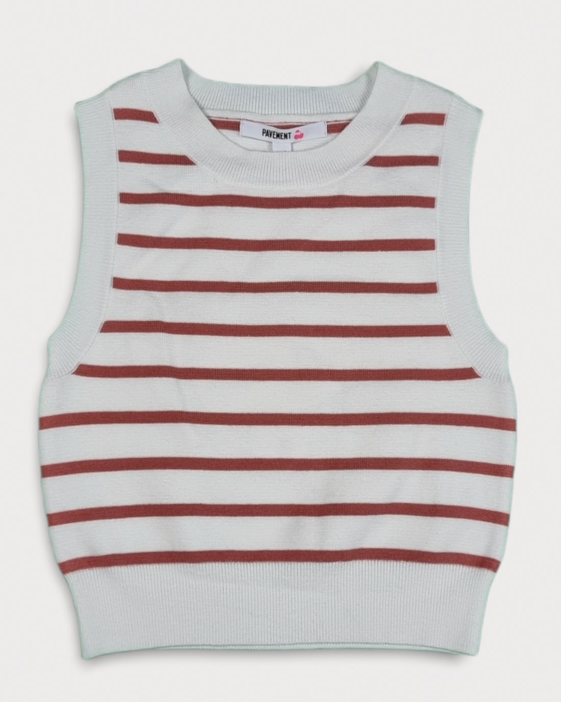 Maya Knit Top with Rosy Peach Stripes