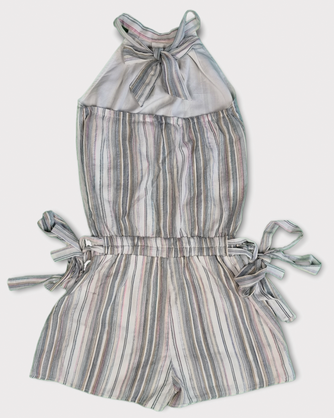 Maude Playsuit in Striped Crinkle Viscose